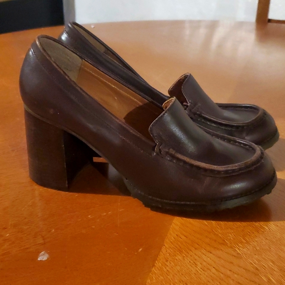 Steve Madden size 9 block heel loafer shoe